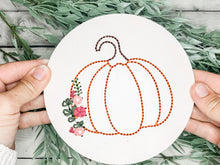 Load image into Gallery viewer, DIY Pumpkin Wood Embroidery Kit
