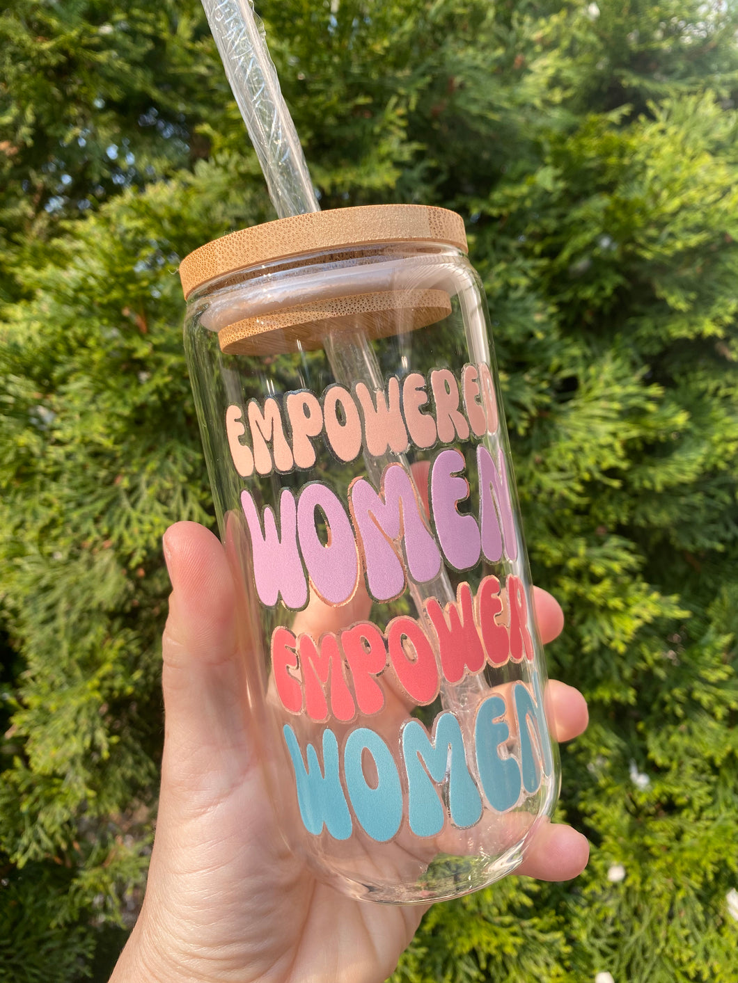 Empowered Women Glass Tumbler
