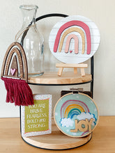 Load image into Gallery viewer, “Joy” Rainbow embroidery Hoop
