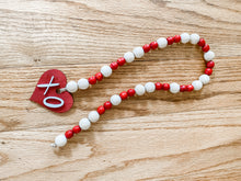 Load image into Gallery viewer, XO Red and Natural Wood Garland
