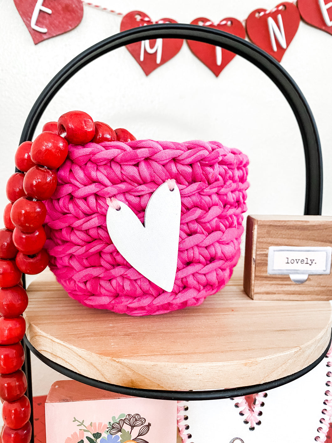 Bright Pink Crochet Mini Basket
